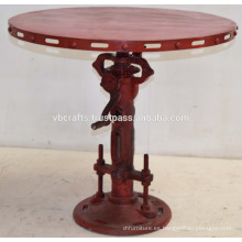 Vintage Industrial Jack Crank Tabla de acabado rojo antiguo